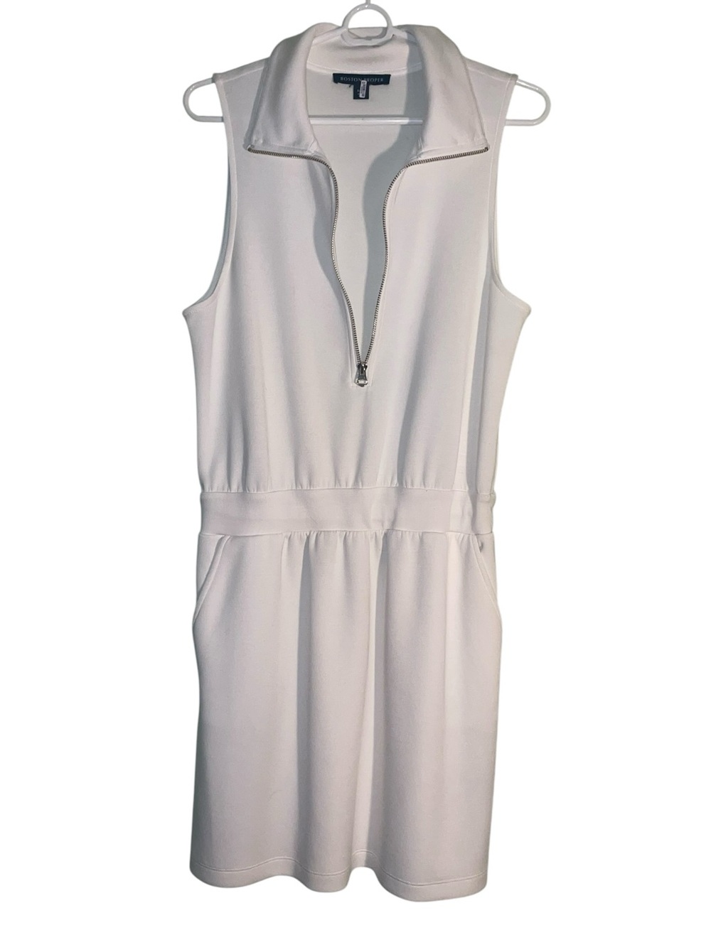Boston Proper Luxe Lounge zip cinched waist dress. Size medium GUC - Picture 6 of 12